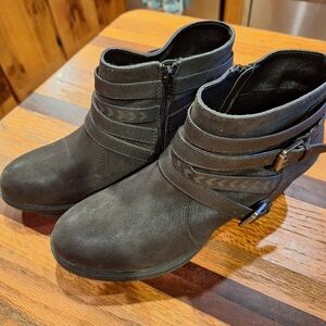 Sonoma Black Ankle Boots with Buckle Detail